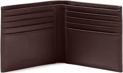 Vista 4 de Leatherology Cartera Bifold para hombre - RFID disponible, marrón, (Rfid Brown)), LWS01133B10R40