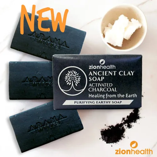 Vista 2 de Zion Health Ancient Clay Jabón de carbón activado, 6 onzas