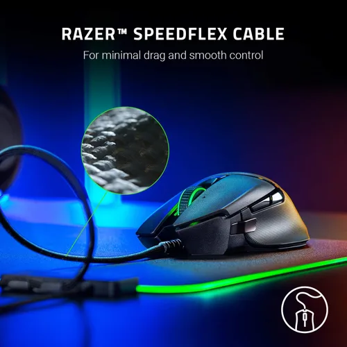 Vista 6 de Razer Basilisk v2 Mouse gamer con cable sensor óptico de 20 K DPI interruptor de mouse para juegos más rápido iluminación Chroma RGB 11 botones