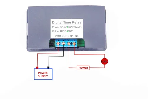 Vista 3 de Interruptor de relé automotriz de 1500 W CC 12 V (11-14 V), tablero de relé de retardo de tiempo digital con pantalla LED de doble