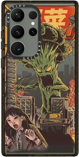 Vista 166 de CASETiFY Funda de impacto para Galaxy S22+ - Adhesivo Aries Moross, color negro transparente