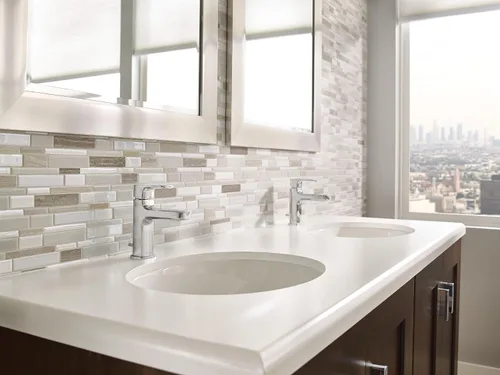 Vista 14 de Moen Rizon 6900 - Grifo de baño moderno cromado con una manija con montaje de drenaje, 6900
