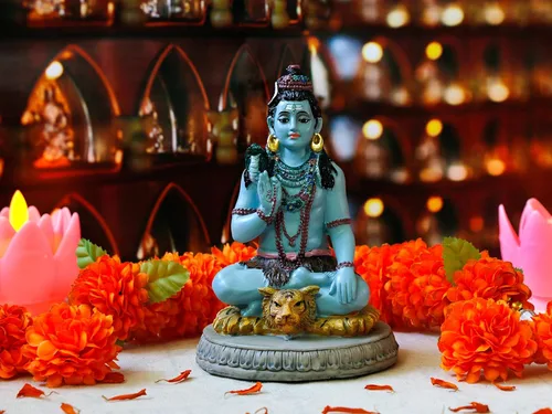 Vista 3 de BangBangDa Estatua hindú de Dios Señor Shiva – 5.7 pulgadas de alto Ídolo indio Murti Shiva para la oficina en casa, templo mandir, sala de oración