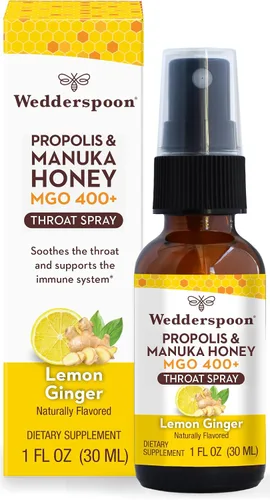 Vista 7 de Wedderspoon Spray de garganta con propóleo y miel de manuka, manzanilla y menta, 1 onza líquida (paquete de 1), alivio del dolor de garganta, apoyo
