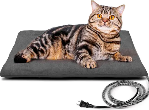 Vista 10 de Kiroto Almohadilla térmica para mascotas al aire libre para gatos y perros, alfombrilla térmica con cubierta impermeable y control automático