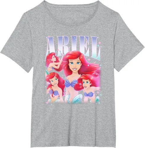 Vista 57 de Disney Camiseta de la princesa Ariel de la Sirenita Multi Pose, Negro
