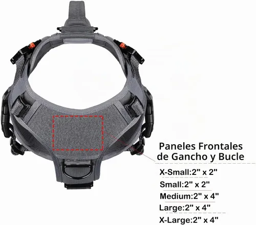 Vista 5 de ICEFANG GN3 Arnés táctico para perros con 6 hebillas, chaleco Molle con asa, cobertura de 3/4 del cuerpo, panel de velcro para parche de Gris wolf