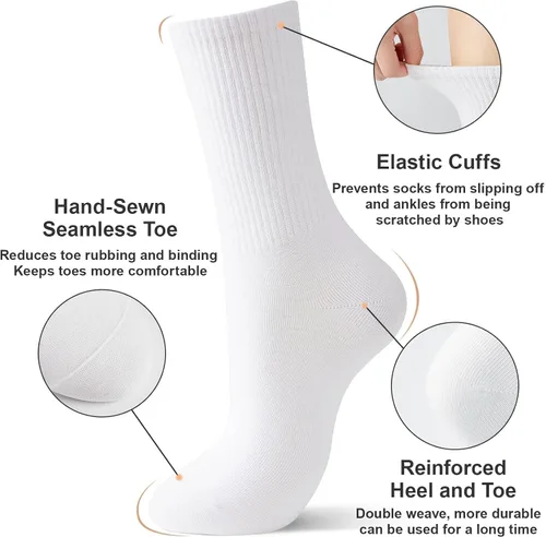 Vista 2 de J-BOX 108 pares de calcetines de algodón para mujer, calcetines de vestir suaves y cómodos para negocios y casual, por encima del tobillo, talla 6-11