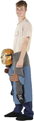 Vista 4 de Morph Disfraz de asesino en serie para adulto, disfraz de espalda de cerdito para adulto, disfraces de Halloween para hombres
