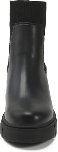 Vista 3 de REDTOP Botas Chelsea elásticas para mujer, tacón grueso, plataforma, suela de lengüeta, botines al tobillo