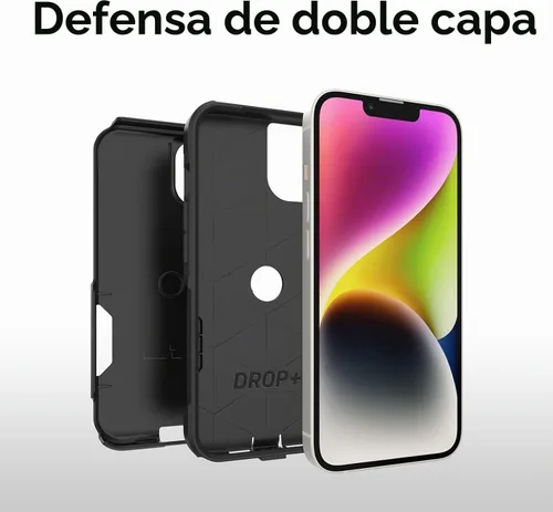 Vista 4 de OtterBox Funda de la serie Commuter para iPhone 14 y iPhone 13 (solamente), color negro, delgada y resistente, apta para bolsillo, con protección
