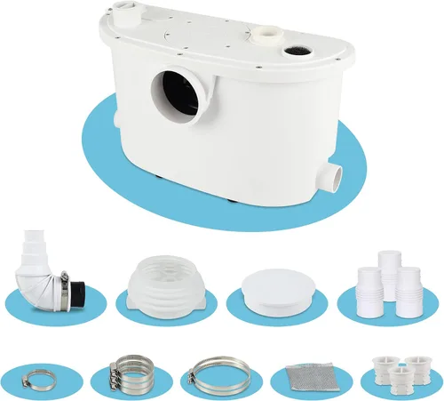 Vista 6 de 500pro - Bomba maceradora con cuchillas impulsoras, bomba de alcantarillado, 3 conexiones para baño, fregadero, sótano, eliminación de agua