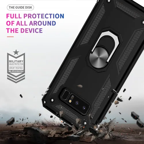 Vista 7 de LeYi Funda para teléfono Galaxy Note 8 con protector de pantalla 3D, soporte de anillo magnético de grado militar y funda desbloqueada Android