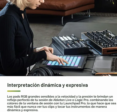 Vista 4 de Novation Launchpad Pro MK3, controlador MIDI de 64 cuadrículas y secuenciador para Ableton Live, Logic Pro y hardware, 64 almohadillas RGB