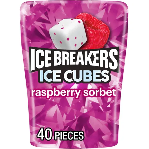 Vista 8 de ICE BREAKERS Ice Cubes - Botellas de goma de mascar sin azúcar con sabor a sorbete de frambuesa, 3.24 onzas (6 unidades, 40 piezas)