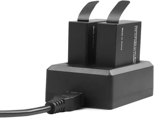 Vista 2 de AKASO Brave 7 LE 2 x 1350mAh batería recargable de la cámara de acción con cargador dual USB 2 baterías recargables de 1350 mAh