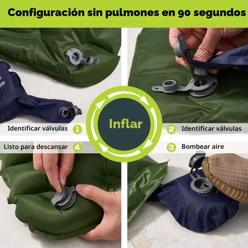 Vista 3 de Gear Doctors® Ether - Colchoneta de dormir ultraligera de 17.5 onzas – Colchón de aire para mochilero – Colchón de camping – Colchoneta inflable