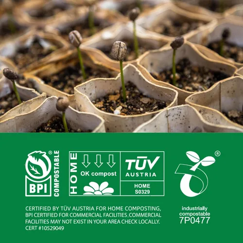 Vista 5 de Bolsas de basura compostables de 13 galones, bolsas altas de basura de alimentos resistentes para cocina, extragruesas, certificadas US BPI ASTM