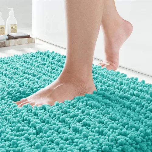 Vista 134 de Yimobra Alfombras de Baño Antideslizantes Lavables - Alfombra de Baño de Chenilla Ultra Suave Absorbente, Alfombra Peluda de Secado Rápido para Negro