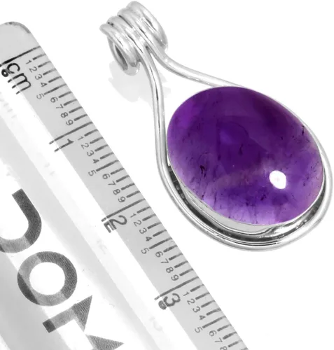 Vista 2 de JEWELOPORIUM Colgante de plata de ley 925 hecho a mano para mujer, 12 x 16 pulgadas, con piedras preciosas ovaladas, joyería de plata para regalo