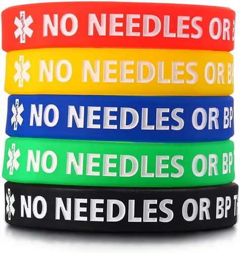 Vista 7 de XUANPAI Paquete de 5 pulseras de goma de silicona deportiva de alerta de emergencia médica para hombres, mujeres y niños