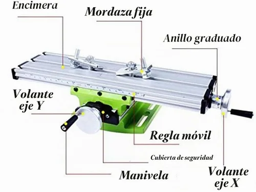 Vista 2 de Mesa de banco compuesto compacto de aluminio banco superior de carpintería Mesa deslizante cruzada Accesorio de tornillo de banco Clarmp 2 ejes