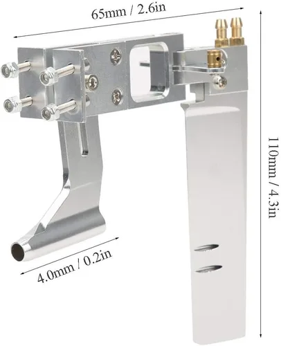 Vista 2 de Conjunto de timón de barco a control remoto, eje flexible de 0.2 pulgadas con soporte Kits de timón integrado de 4.3 pulgadas para modelo de barco