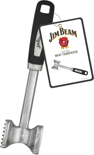 Vista 7 de Jim Beam Ablandador de carne de construcción resistente con mango de agarre suave, medio.