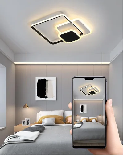 Vista 5 de Lámpara de techo LED regulable moderna cuadrada de montaje empotrado lámpara de techo acrílico lámpara accesorios dormitorio cocina sala de estar