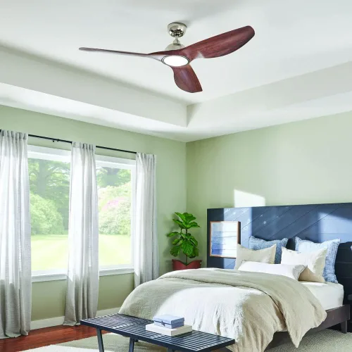 Vista 8 de Kichler Imari 300365SBK - Ventilador de techo de 65 pulgadas en satén negro, moderno ventilador LED de 3 aspas para interiores y exteriores