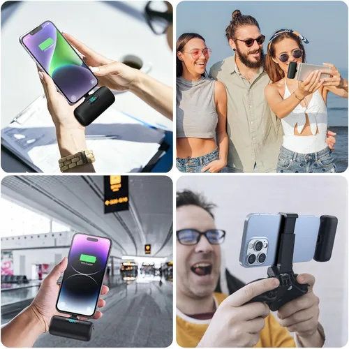 Vista 4 de Cargador portátil pequeño para iPhone 14/13,5000mAh PD cargador de carga rápida, mini batería portátil cargador de teléfono esencial de viaje