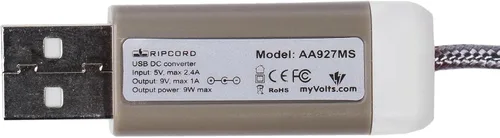 Vista 4 de myVolts Ripcord - Cable de alimentación USB a 9 V CC compatible con Roland SP-404 Sampler