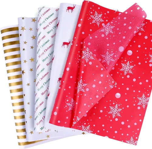 Vista 11 de 100 hojas de papel de seda verde a granel para bolsas de regalo, 20 x 14 pulgadas, papel de seda para regalo para el día de San Patricio, Navidad