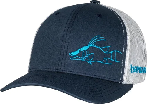 Vista 3 de Hogfish Trucker Hat: Adjustable Snapback Pesca Submarina Pesca H. Gris/Blanco