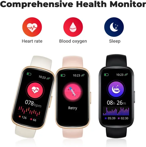 Vista 5 de Reloj inteligente de seguimiento de actividad física, monitor de salud táctil completo de 1.47 pulgadas con frecuencia cardíaca 24/7 y monitor