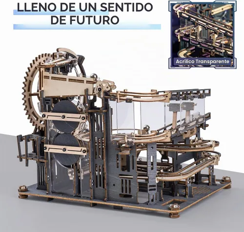 Vista 5 de ROBOTIME Rompecabezas 3D Marble Run - LGA01 Marble Night City Modelo de madera para construir - Kits de construcción de modelos para adultos