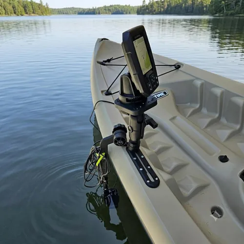 Vista 8 de Fish Finder - Base de bola de 1.5 pulgadas para kayak, soporte electrónico marino para barco, placa de montaje universal, brazo de montaje