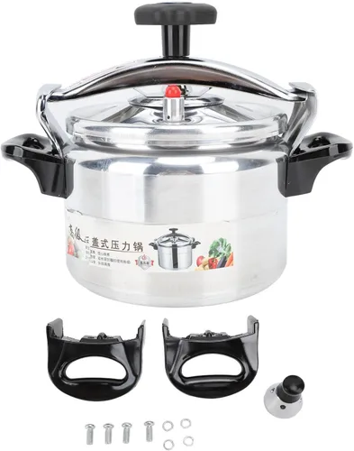 Vista 7 de Olla a presión de cuarto de galón, olla de aluminio con manómetro y estante de cocina para uso familiar o comercial (3L)