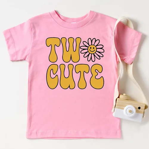 Vista 4 de Camisa de cumpleaños con dos lindas margaritas para bebés y niñas pequeñas para regalo de fiesta de cumpleaños