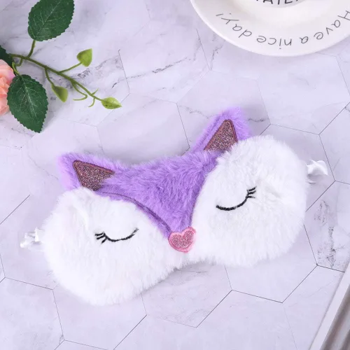 Vista 3 de 2 máscaras de sueño de Shinywear Fox para niños, niñas, niños y mujeres, bonitas cubiertas de ojos vendados de felpa suave
