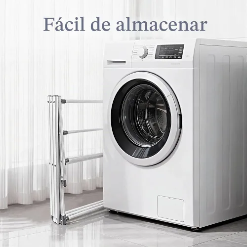 Vista 6 de Tendedero plegable para ropa (41 x 29 x 14 pulgadas), color blanco Estante de secado de ropa extensible portátil para ropa de secado al aire