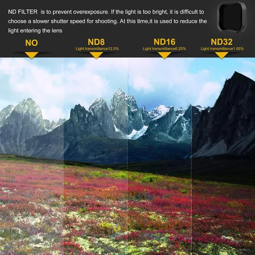 Vista 7 de GEPULY Juego de 6 filtros de lente de cámara para GoPro Hero7 6 5 Black 2018, 3 filtros ND (ND8/ND16/ND32), filtro CPL, filtros rojo claro/magenta