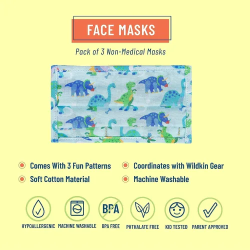 Vista 5 de Wildkin - Mochila infantil de 16 pulgadas con máscara facial (tierra de dinosaurio)