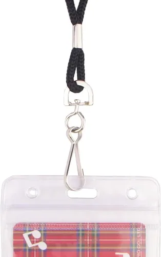Vista 6 de HOSL Porta tarjetas de identificación de plástico transparente, tarjetero de identificación, funda para credencial de nombre, cordones