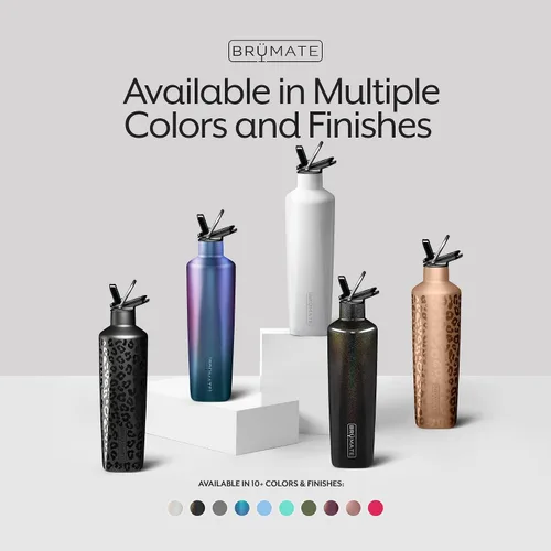 Vista 5 de BrüMate ReHydration - Botella de agua aislada 100% a prueba de fugas de 25 onzas con pajilla, cantimplora de agua de acero inoxidable (negro mate)