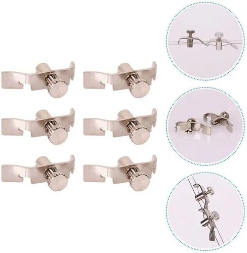 Vista 8 de 6 Uds Erhu Fine-Tuning Strings Erhu String Tuning Tool Violin String Adjuster Erhu Fine Tuner Plata Acero Inoxidable