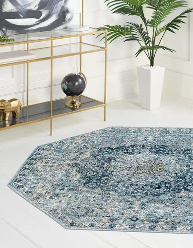 Vista 38 de Unique Loom Newport Collection - Alfombra de área con olmos (2' x 3' 11" gris/marfil)