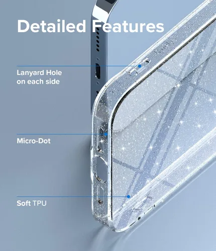 Vista 6 de Ringke Funda compatible con iPhone 13 Pro Max, TPU transparente y suave, a prueba de golpes, flexible, ligera, delgada, transparente con purpurina