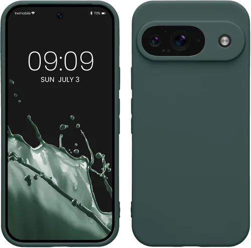 Vista 273 de kwmobile Funda compatible con Google Pixel 9 - Funda protectora delgada de TPU para teléfono - Acabado mate suave - Piedra antigua