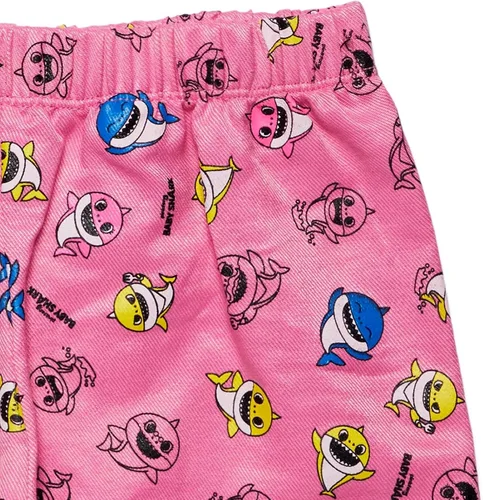 Vista 6 de Pinkfong Conjunto de camiseta y pantalones cortos para niñas de Baby Shark
